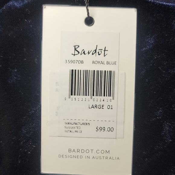 Bardot Cara Asymmetrical Dress Suede Blue Size Large - Picture 10 of 10